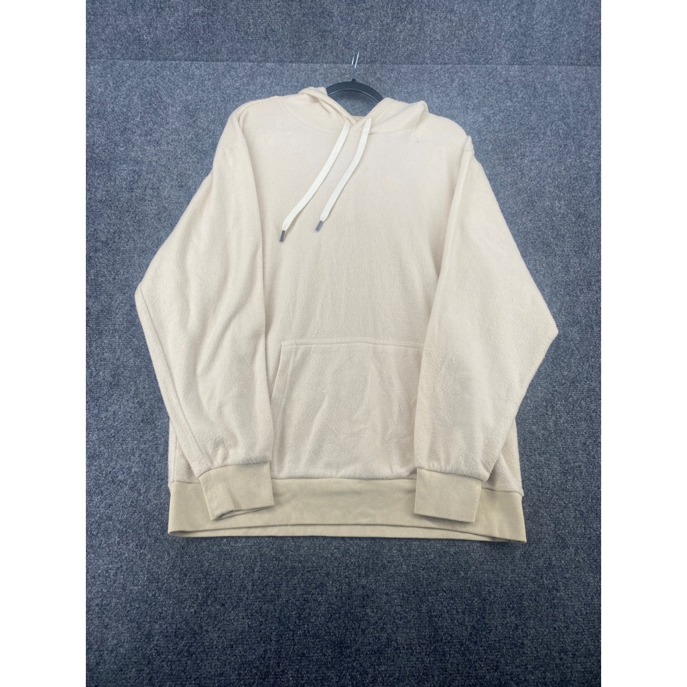 Feat BlanketBlend Hoodie Pullover Mens Large Cream Fleece Soft Lounge Sweatshirt